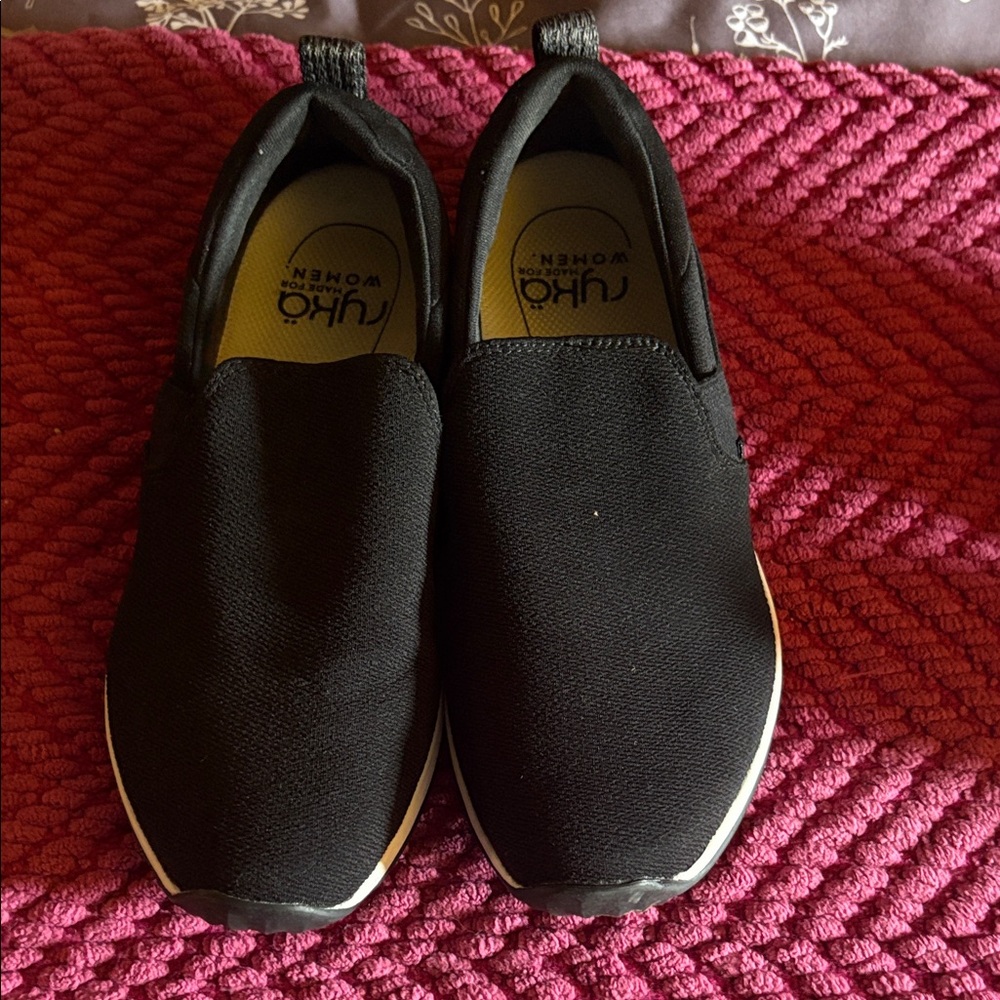 Ryka Black Slip-On Athletic Loafers